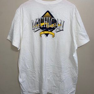 Nike Michigan Wolverines Standard Fit T-Shirt White Size DH4169-100 NEW